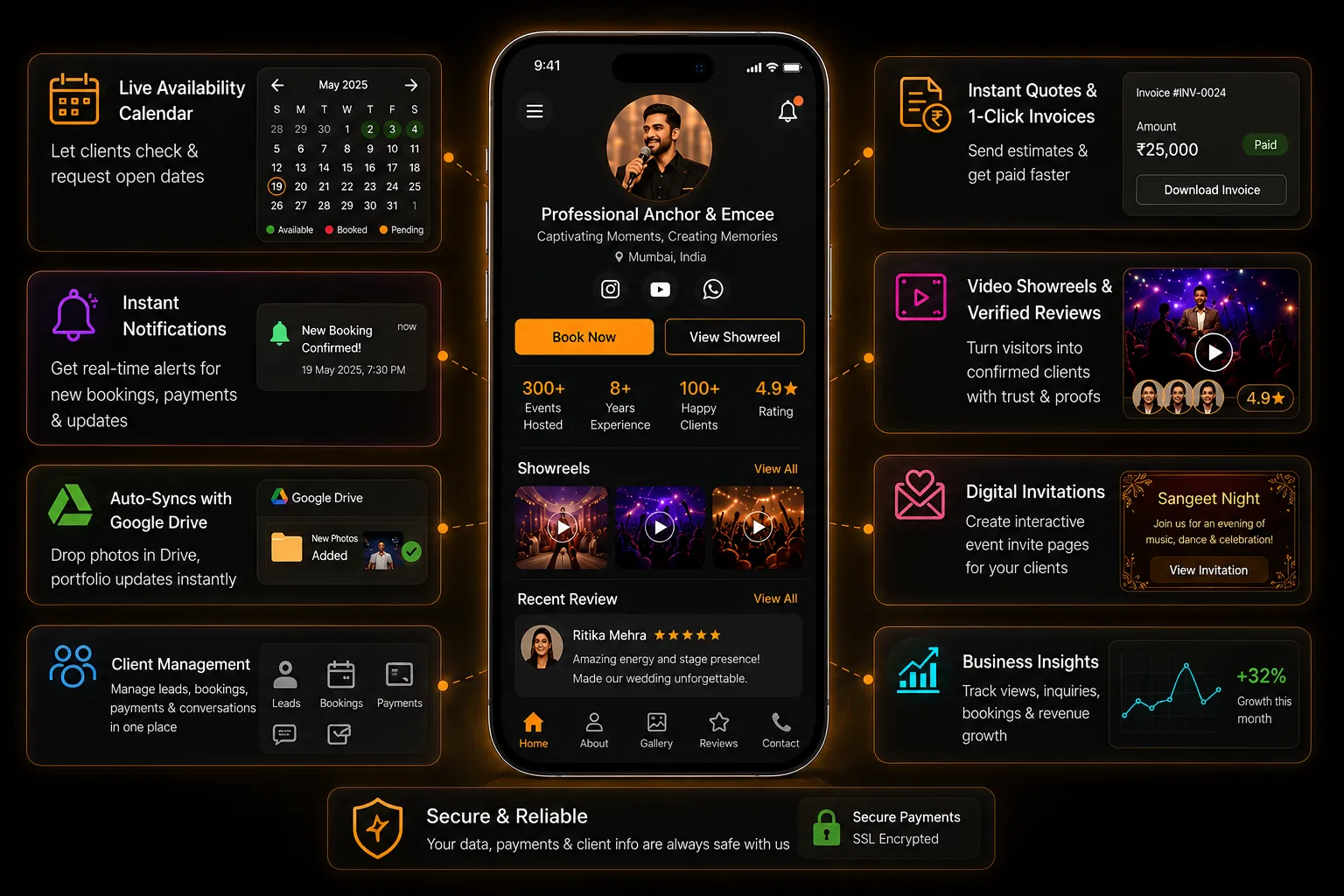 DriveFolio Smart Booking Platform for Anchors & Photographers